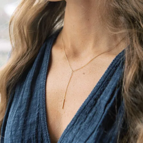 Miniatura 6 de HONEYCAT Lariat - Collar de barra en oro oro rosa o plata Joyería delicada