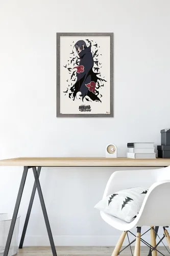Miniatura 6 de Trends International Naruto Shippuden - Póster de pared de Itachi, 14.725 x 22.375 pulgadas, versión enmarcada de madera de granero