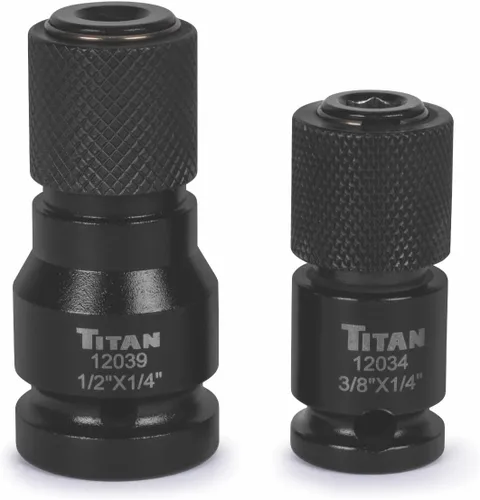 Miniatura 7 de Titan 12039 Adaptador de cambio rápido de 1/2" de accionamiento a 1/4" hexagonal