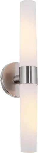 Miniatura 13 de Kira Home Duo - Aplique de pared moderno de 14 pulgadas con pantallas de vidrio esmerilado, para baño/tocador, acabado cromado