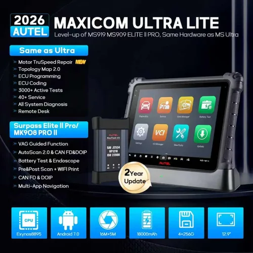 Miniatura 2 de Autel Escáner MaxiCom Ultra Lite, 2 años de actualizaciones gratuitas, igual que MaxiSys Ultra, 2026 Hasta MS919 MS909 MS906 Elite II Pro, Topología