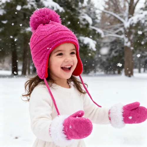 Miniatura 52 de Conjunto de guantes y gorro de invierno para niños, gorro de forro polar cálido, gorro de punto y guantes para niños y niñas