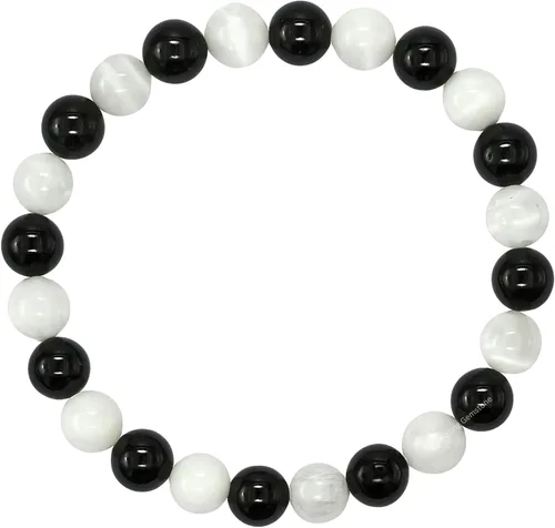 Miniatura 615 de Amazing Gemstone Pulsera de cristal para mujeres y hombres, pulsera de cristal curativo de protección, pulsera elástica con cuentas de piedras