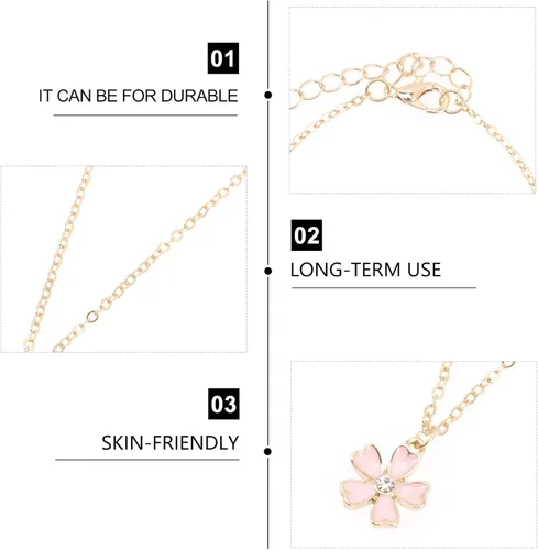 Miniatura 7 de Juego de collar y aretes con colgante de rama de cerezo con diamantes de imitación, joyería de boda para mujeres y niñas