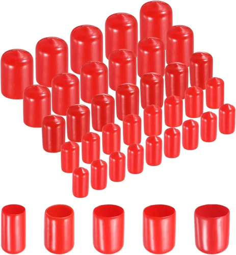 Miniatura 52 de uxcell 100 tapas redondas de goma para extremos de goma, tapas protectoras de rosca de tornillo de 1/2 pulgadas, 5/8 pulgadas, 3/4 pulgadas, 7/8