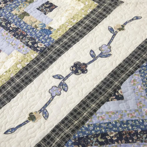 Miniatura 7 de L'IRISDOM Juego de ropa de cama Queen 100% algodón, colcha de retazos bohemios, colcha acolchada para todas las estaciones