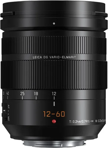 Panasonic LUMIX Lente profesional de 12-60mm, Leica DG Vario-ELMARIT, F2.8-4.0 ASPH, Dual I.S. 2.0 con potencia O.I.S, sin espejo micro cuatro