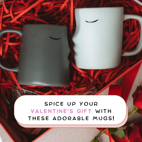 Miniatura 6 de Occasionals - Juego de tazas de pareja besándose, regalo de boda para parejas 2025, regalos de compromiso, Día de San Valentín, lindas tazas de café