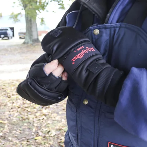Miniatura 4 de RefrigiWear Softshell Convertible Mitt - Guante de trabajo aislado con dedos abiertos