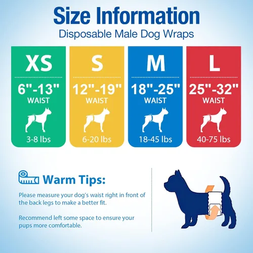 Miniatura 6 de Pañales desechables para perros machos Pet Soft - Envolturas masculinas desechables con indicador de humedad, pañales para perros súper absorbentes