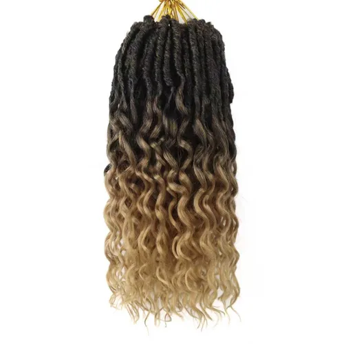 Miniatura 63 de Cabello de ganchillo para mujeres negras Goddess Locs de 14 pulgadas 8 paquetes 613 Locs falsos suaves preenganchados trenzas de ganchillo cabello