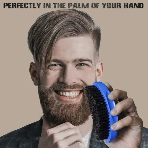 Miniatura 7 de El cepillo de ondas de rayas rojas y el paquete de cepillos de barba azul