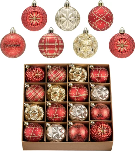 Miniatura 18 de Valery Madelyn Adornos para árboles de Navidad, 9 unidades, 2.36 pulgadas, negro y dorado, irrompibles, adornos de bola colgante de lujo