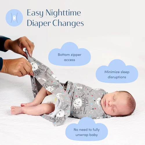 Miniatura 4 de SleepingBaby Zippy - Manta de transición para recién nacido, 100 % algodón, con cremallera inferior, segura, transpirable para un sueño más seguro