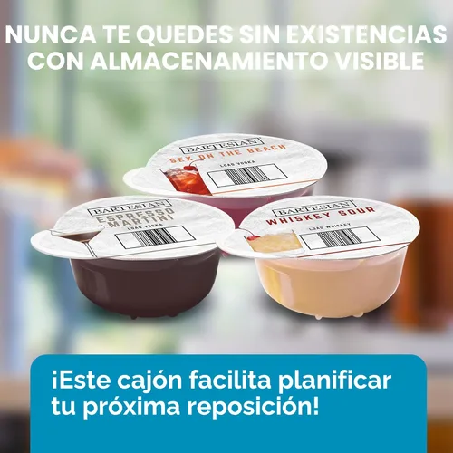Miniatura 6 de Bartesian Organizador de cajones de almacenamiento de cápsulas de cóctel, elegante dispensador de mezclador de bebidas para cócteles mixología