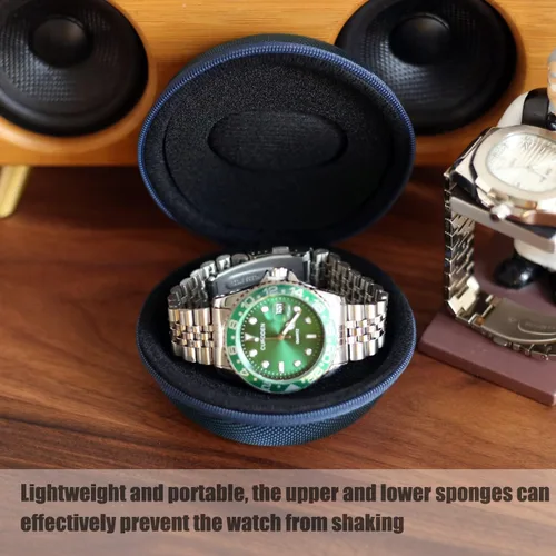 Miniatura 4 de Caja de viaje para relojes Besforu para hombres y mujeres, caja de almacenamiento portátil y organizador para un solo reloj, para relojes de pulsera