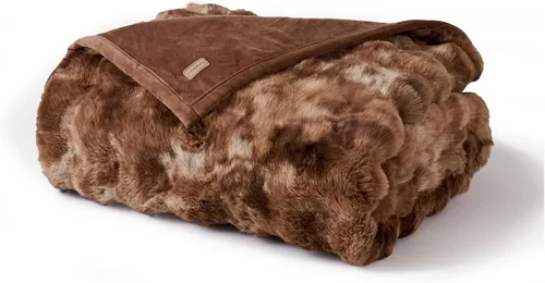 Miniatura 9 de EverGrace - Manta ultra suave de lujo, esponjosa, de pelo sintético de conejo, gruesa, cálida, de burbujas, para cama, mantas reversibles de felpa