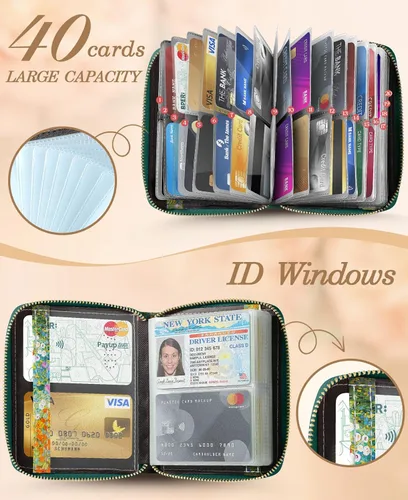Miniatura 3 de Bistup 40 ranuras transparentes para tarjetas de crédito!, Jardín de 2 gatos