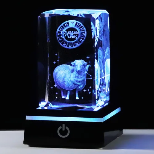 Miniatura 11 de Regalos de astrología del zodiaco Capricornio con cristales 3D para mujeres y hombres, figura de cristal de Capricornio, decoración de constelación