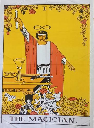 Miniatura 13 de Indian Consigners - Tapiz de cartas de tarot coloridas, pósteres pequeños de algodón, Europa medieval (100 CM x 75 CM) (Muerte)