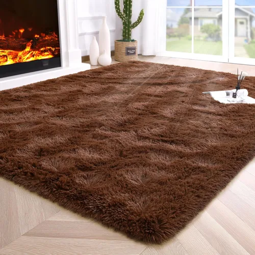 Miniatura 22 de Noahas - Alfombras mullidas de 4 x 6 pies para dormitorio y sala de estar, alfombra gruesa y peluda de color gris, alfombra de suelo antideslizante