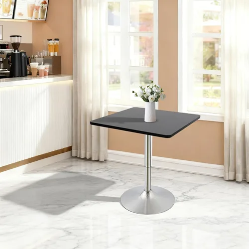 Miniatura 2 de Mesa de bar, mesa de bar cuadrada, para bebidas, café, mesa moderna, altura ajustable, mesa giratoria de 360°, mesa de cóctel alta, mesa de bistró