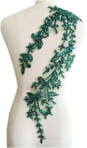 Miniatura 20 de PLune Diamantes de imitación acrílicos brillantes hechos a mano en apliques de encaje, cuentas de costura, parches para accesorios para vestido