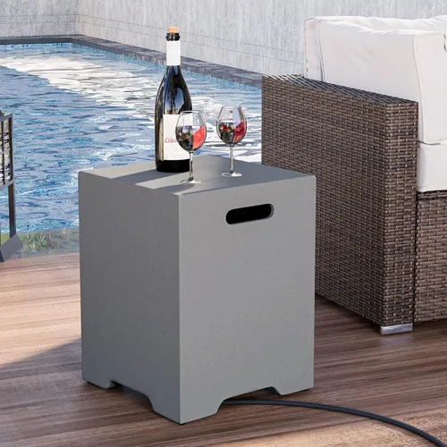 Miniatura 3 de HOMPUS - Mesa con cubierta para tanque de propano de 16 pulgadas para mesa de fuego, cubierta para tanque de gas de 20 libras, mesa de parrilla