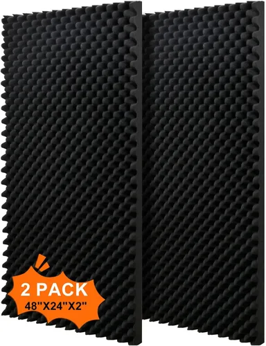 Miniatura 9 de 1 paquete, paneles de espuma acústica de 48x24x2 pulgadas Almohadillas de espuma de tipo alveolo para paredes Paneles de espuma insonorizada 1P negro