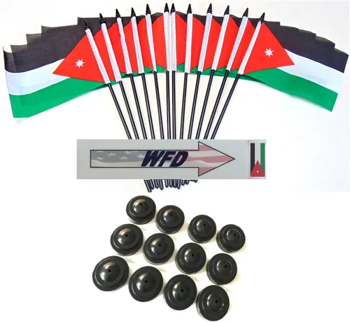 Miniatura 10 de Paquete de 12 banderas de escritorio de oficina en miniatura de poliéster Afganistán de 4 x 6 pulgadas y pequeñas banderas de mesa, 1 docena de mini