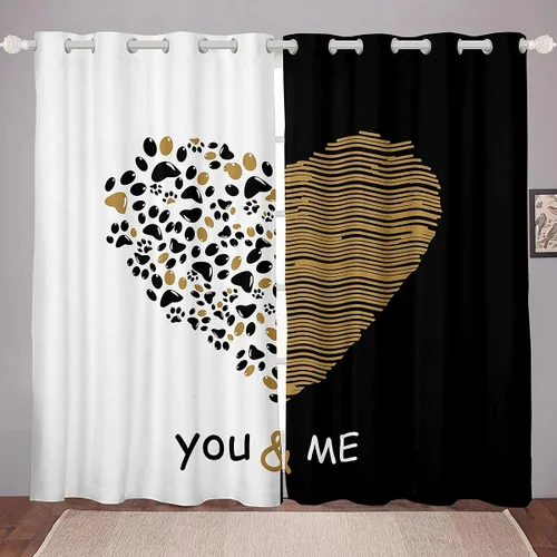 Miniatura 16 de Cortinas con teclas de piano, notas musicales, cortinas de ventana para niños, niñas, adolescentes, con patrón musical, cortinas de ventana