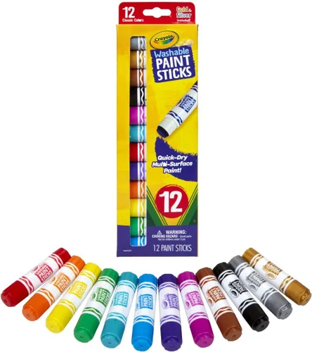 Miniatura 2 de Crayola Barras de pintura de secado rápido (12 quilates), juego de pintura lavable para niños, suministros de arte y manualidades, multisuperficie