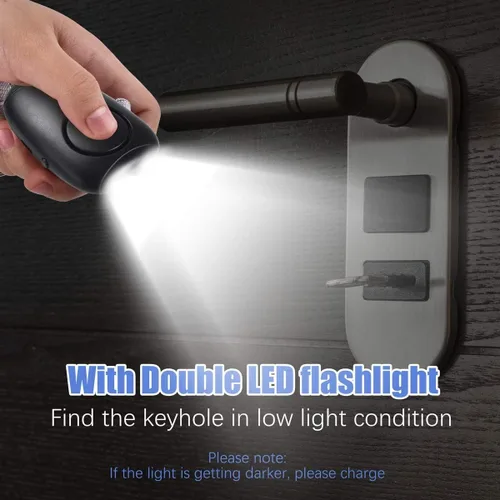 Miniatura 4 de Alarma personal de sonido seguro, alarma personal recargable de emergencia de 130 dB, llavero de alarma de seguridad con 2 luces LED, para mujeres