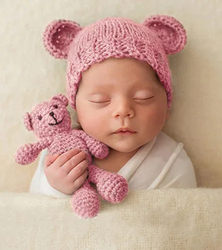 Miniatura 9 de Accesorios de fotografía para recién nacidos, trajes de sesión de fotos, lindo juego de regalo hecho a mano de punto de ganchillo para bebé niño