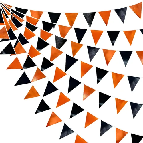 Miniatura 8 de Decoración de fiesta iridiscente de 33 pies, tela holográfica, banderín triangular, banderín de algodón, guirnalda de banderines para cumpleaños