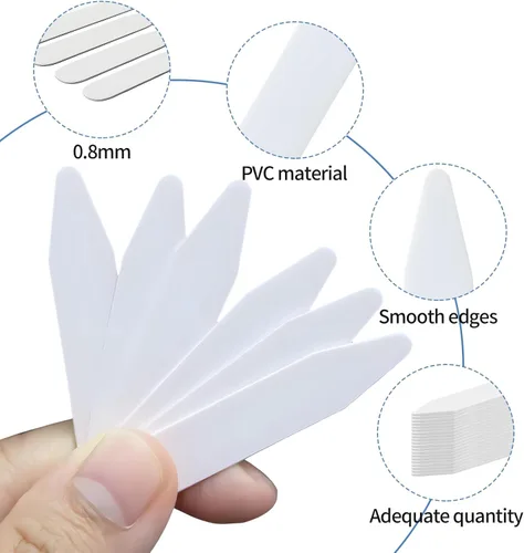Miniatura 3 de Collar de plástico para colgar – 80 piezas en 4 tamaños (2 pulgadas, 2.2 pulgadas, 2.5 pulgadas, 2.75 pulgadas) para collares de camisa de vestir