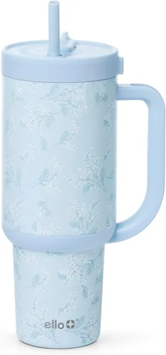 Miniatura 42 de Ello Oasis Botella de Agua de Acero Inoxidable de 30oz - Flower Quilt Colcha de flores