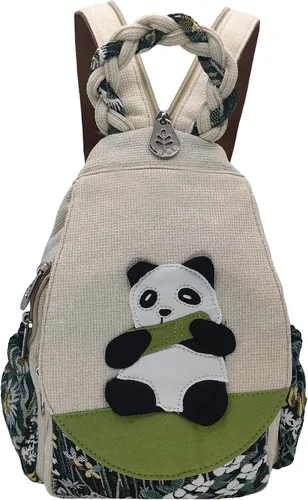 Miniatura 27 de HUANGGUOSHU Mochila de algodón tejida de algodón bohemio con bordado de lona estilo bohemio con múltiples bolsillos retro linda mochila cartera