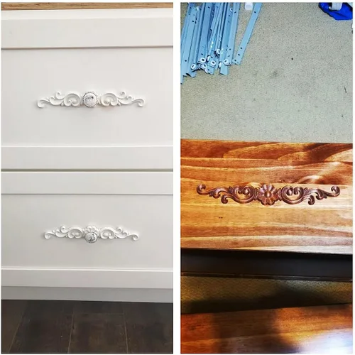Miniatura 5 de MUXSAM Apliques de madera decorativos tallados, calcomanías largas de madera para decoración de muebles de bricolaje, tallas de roseta para puerta