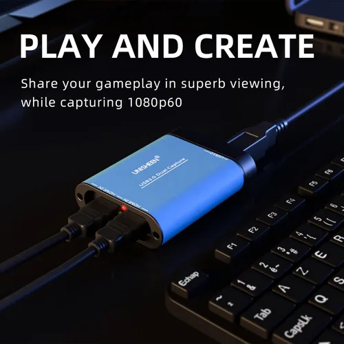 Miniatura 2 de Tarjeta de captura de doble entrada - Dispositivo de captura de video HDMI a USB 3.0, 1080P 60fps UVC YUV422 PnP HD convertidor de grabación