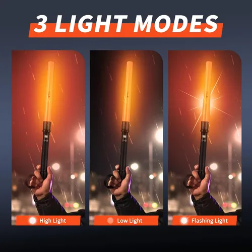 Miniatura 3 de UltraFire Varita de tráfico de 19 pulgadas, linterna de cono con 3 modos, varita de señal para control de tráfico, estacionamiento, dirección
