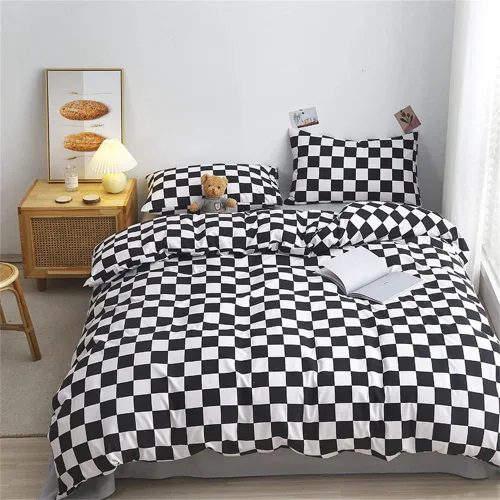 Miniatura 26 de Juego de edredón Wellboo, juego de ropa de cama Queen, color sólido, azul marino y blanco degradado, edredón de algodón, moderno, liso, suave