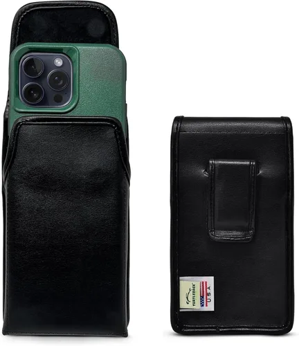 Turtleback Soporte para cinturón para iPhone 16 Pro Max, 15 Pro Max, 14 Pro Max - Mediano. Se adapta con fundas estilo viajero a prueba de golpes,