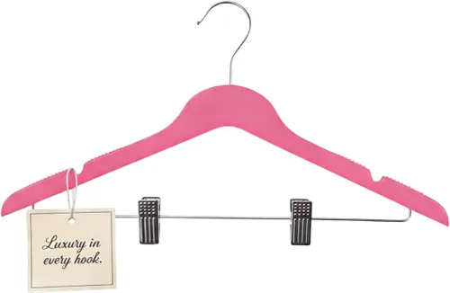Miniatura 11 de All Hung Up - Perchas delgadas de plástico con clips, diseño que ahorra espacio con agarre antideslizante, duraderas para el uso diario