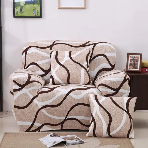 Miniatura 9 de HOOBUY Funda de sofá estampada, Funda elástica para sillón, Jugo de funda de sofá con patrones para sillón acojinado de 3 plazas, YLYZ