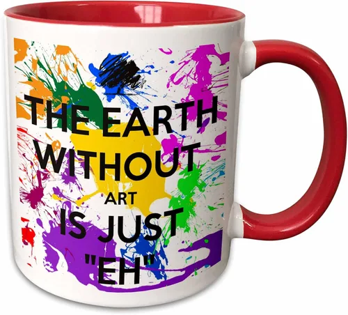 Miniatura 12 de 3dRose Ceramic The Earth Without Art is just eh - Taza, 1 unidad (paquete de 1), color negro