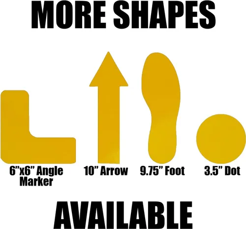 Miniatura 4 de ifloortape Las huellas amarillas de 9.5 pulgadas para la organización 5S Lean tienen adhesivo industrial resistente con forro extraíble