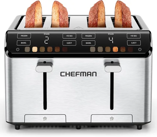 Miniatura 8 de Chefman Smart Touch - Tostadora digital de 2 rebanadas, 6 configuraciones de tostado, controles de pantalla táctil, ranuras extra anchas para panes