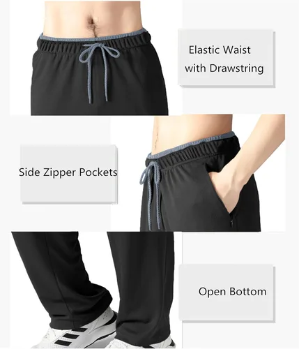 Miniatura 52 de Pantalones deportivos para hombre con bolsillos con cremallera, pantalones deportivos ligeros, pantalones de entrenamiento holgados atléticos