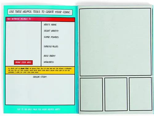 Miniatura 4 de Fun Express Libro de cómics en blanco para niños – Bloc de actividades de libro de dibujo con paneles y plantillas preimpresas Kit de cómo dibujar
